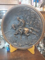 Alt Wien Ritka Johann Maresch 3D Keleti Lovas Musterschutz Terrakotta Kerámia Fali Tányér,Tál.43 cm