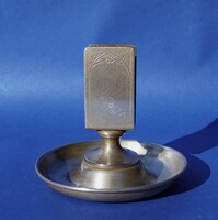 Régi antik Berndorf Alpakka hamutartó hamutál gyufatartó