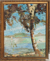 Ismeretlen festő: Vitorlás a Balatonon