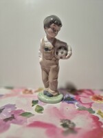 Lladro Nao minőségi Spanyol porcelán - Fiú focilabdával