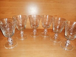 Kristály üveg talpas pohár készlet - 6 db egyben - magasság 11,5 cm (z-8)