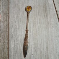 Kecses régi ezüstözött levélbontó kés (16,2x2,2 cm)