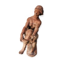 Kerényi Jenő " Öltözködő " c. terrakotta szobor, 1960's - 50905