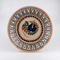 1X132 Hódmezővásárhelyi HMV Mónus Ferenc - Banga áttört szélű kerámia falitál 29.5 cm