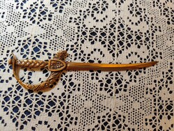 Eladó gyönyörű régi réz iparművészeti kard levelbonto!