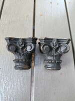 Barokk rokokó stb..Bronz oszlop vég pàrban díszes bronz precíziós öntvény bútor óra dísz dekoráció