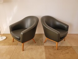 Retro fotelpár mid century zöld fotel kagylófotel kivehető ülőlappal