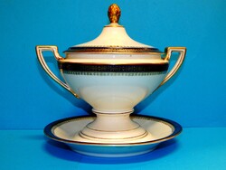 Empire stilusú, kis leveses tál hibátlan állapotban, Schlagenwald porcelán, a XX. szd. első feléből