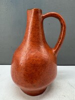 Retro kerámia kancsó, váza, magyar iparművészeti kerámia, 17 cm