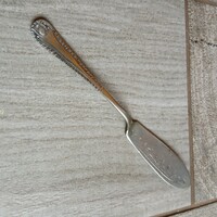 Szép antik ezüstözött halkés (14,2x1,9 cm)