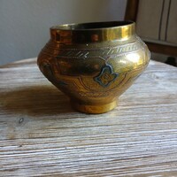 Szép masszív régi réz kaspó