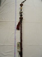 Antik pipa 140 cm lovas patkós dekorációval fej porcelán vadász jelenettel