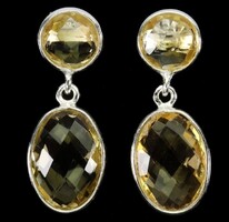 Valodi 14x10mm kő Citrin 925 Ezust Fülbevalò