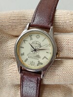 Retro Vintage Keystone Uniszex Quartz Karóra Bőr szíjal