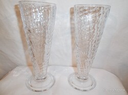 POHÁR - 2 db - ALKUKÉPES - TÖLCSÉR ALAKÚ - ÜVEG - 17 x 6 cm - NÉMET -  HIBÁTLAN