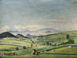 Jeney István: Kilátás a Mátrára Bükkszékről, 1955