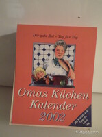 KALENDÁRIUM - 2002 év - ALKUKÉPES - OMAS KÜCHEN KALENDER - 365 OLDAL - 18,5 x 14,5 x 5 cm