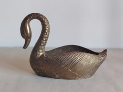 Hatalmas réz kaspó virágtartó kacsa ALKUDHATÓ