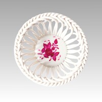 Herendi porcelán kosárka lila Apponyi mintával