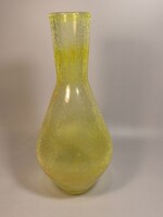 Karcagi Berekfürdői fátyolüveg repesztett üveg váza nagy méretű 26 cm