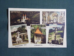 Képeslap,Máriagyűd,mozaik,kegytemplom,oltár,kereszt,Karinger,Sze. Ferenc-rend kiadás,1925-