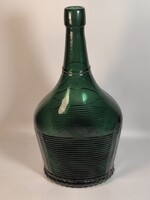 Zöld ritka üveg demizson – kb. 34 cm
