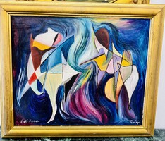 Esti Zene Terényi Olajfestmény