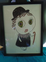 Charlotte Liljesand KIS ADA másolat, mely jelzett, CLDV - Joan Miro stílusban