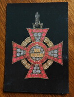 Képeslap - Katonai érdemkereszt gyémántdíszítménnyel