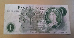One Pound (£1) II. Erzsébet portréja (fiatalabb kori arckép).