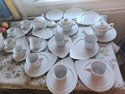 Fehér porcelán kávéskészlet , art deco reggeliző készlet eladó!