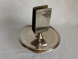 Jelzett Alpakka Gyufatartó, "Margitsziget vendéglő" felirattal.