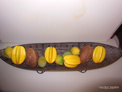 TÁL - 74 cm - ALKUKÉPES -  FÉM + 11 db - MINŐSÉGI GYÜMÖLCS - 74 x 18 x 11 cm