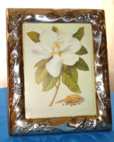 Régi, dekoratív, szecessziós stílusú, ezüst asztali képkeret (32 cm X 26,5 cm)