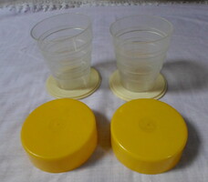 Retro camping mug, foldable plastic cup