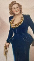 Cca 1934 HONTHY HANNA PRIMADONNA SZINÉSZNŐ EREDETI ÉS KORABELI SZÍNEZET NAGY 26,50 CM FOTÓ FÉNYKÉP