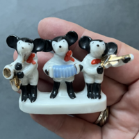 1920-as évekbeli német porcelán Wagner-Apel trió, ﻿zenélő Mickey egér trió
