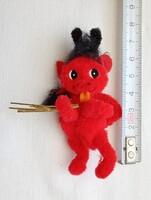 Drótfigura Mikulást kisérő Krampusz ördög drótvázas figura virgáccsal