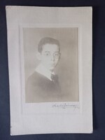 Antik fotó kartonon - fiatal szemüveges férfi portré 1917, Szabó János műterméből