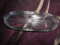 Csiszolt, metszett  üvegből fogkefe tartó