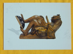 Képeslap - művészeti kiállítás promóció: Katona Zsuzsa szobrászművész a Körmendi Galériában