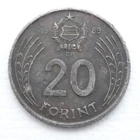 20 Forint 1989 coin, metal money - Hungary 20 Forint 1989 coin
