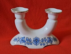 Hand-painted Hollóházi porcelain 2-arm candlestick