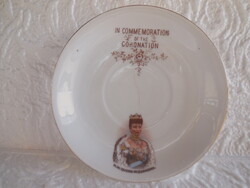 Angol koronázási  emléktányér  , H. M. Queen Alexandra  14,4 cm