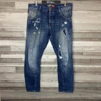 Retro Jeans Denim szaggatott farmernadrág 32