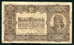 1923 100 Korona - nyomdahellyel