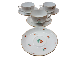 Herendi porcelán csészék, csipkebogyó dekorral