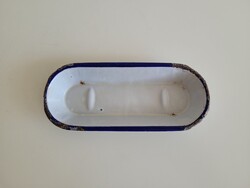 Régi vintage zománcos szappantartó zománcozott fürdőszobai kellék fogkefetartó