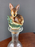 Őzikés cuki porcelán kiöntő dugó