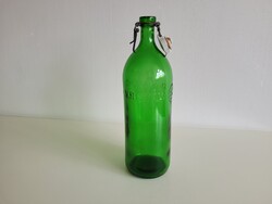 Régi csatos zöld ásványvizes nagy üveg Kristályvíz üveg palack 1,5 l